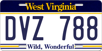 WV license plate DVZ788