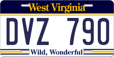 WV license plate DVZ790