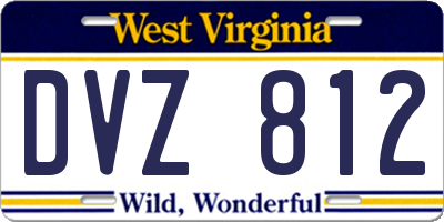 WV license plate DVZ812