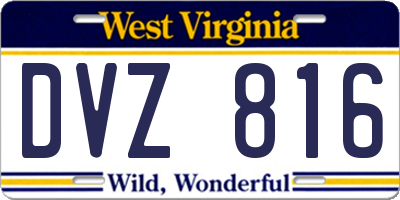 WV license plate DVZ816