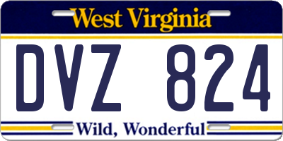 WV license plate DVZ824