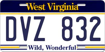 WV license plate DVZ832