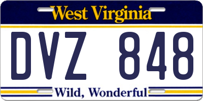 WV license plate DVZ848