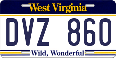 WV license plate DVZ860
