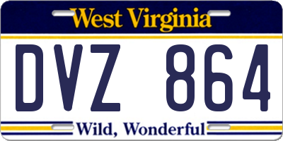 WV license plate DVZ864