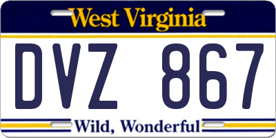 WV license plate DVZ867