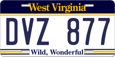WV license plate DVZ877