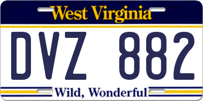 WV license plate DVZ882