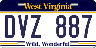 WV license plate DVZ887