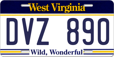 WV license plate DVZ890