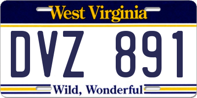 WV license plate DVZ891