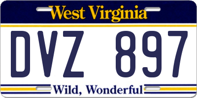 WV license plate DVZ897