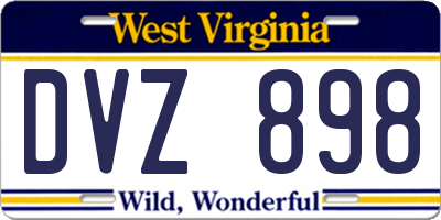 WV license plate DVZ898