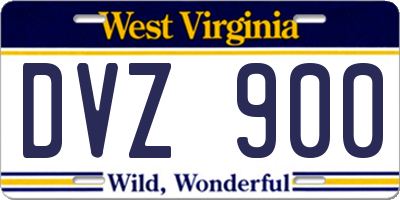 WV license plate DVZ900