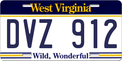 WV license plate DVZ912