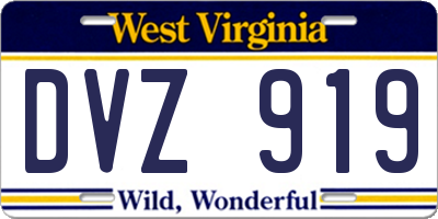 WV license plate DVZ919