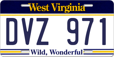 WV license plate DVZ971