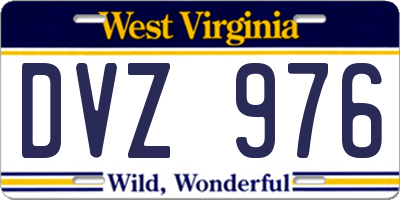 WV license plate DVZ976