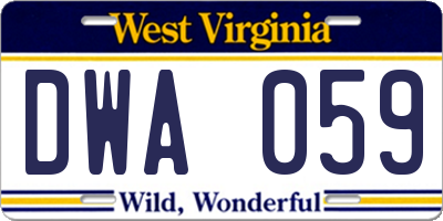 WV license plate DWA059