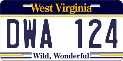WV license plate DWA124