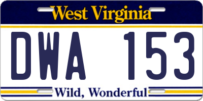 WV license plate DWA153