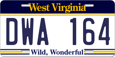 WV license plate DWA164