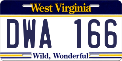 WV license plate DWA166