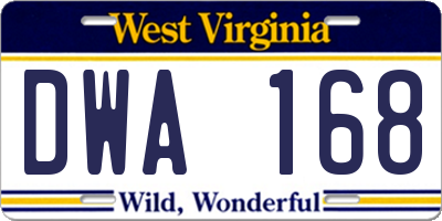 WV license plate DWA168