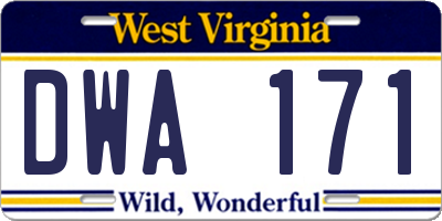 WV license plate DWA171