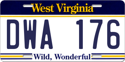 WV license plate DWA176
