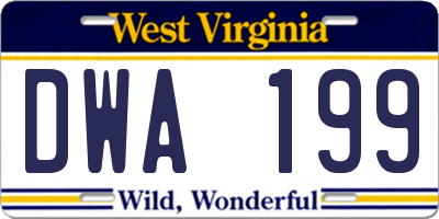 WV license plate DWA199