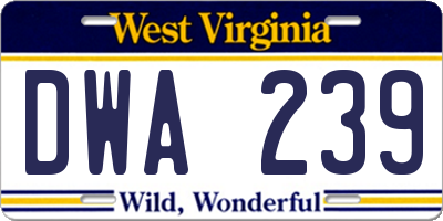 WV license plate DWA239
