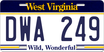WV license plate DWA249