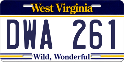 WV license plate DWA261