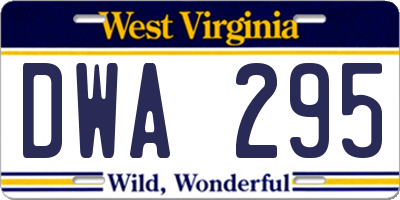 WV license plate DWA295
