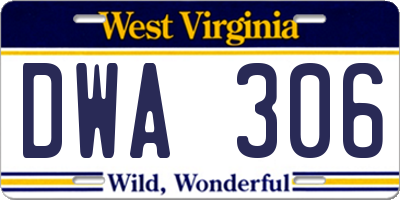 WV license plate DWA306