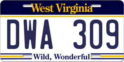 WV license plate DWA309