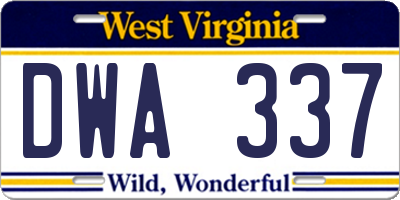 WV license plate DWA337