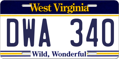 WV license plate DWA340