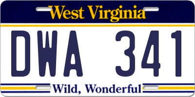 WV license plate DWA341