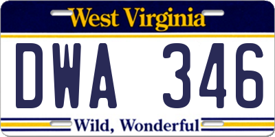 WV license plate DWA346