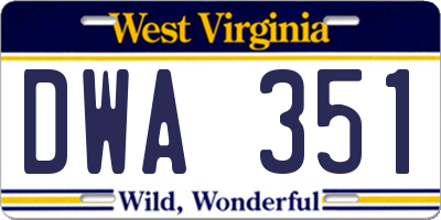 WV license plate DWA351