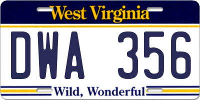 WV license plate DWA356