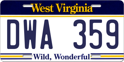 WV license plate DWA359