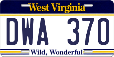 WV license plate DWA370