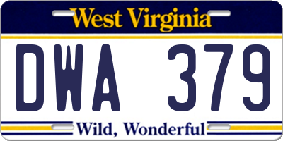WV license plate DWA379