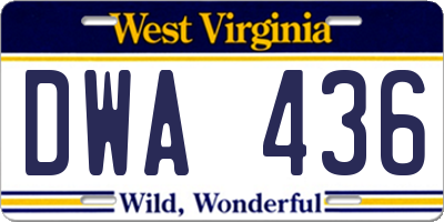 WV license plate DWA436