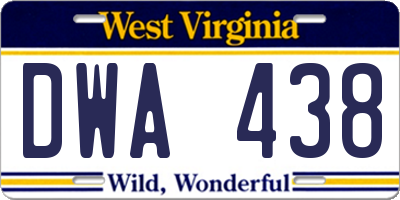 WV license plate DWA438