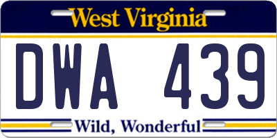 WV license plate DWA439