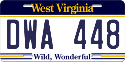 WV license plate DWA448